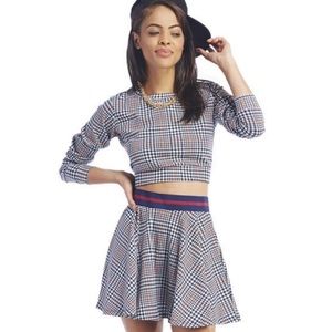 Houndstooth Preppy Skater Skirt